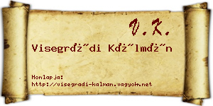 Visegrádi Kálmán névjegykártya